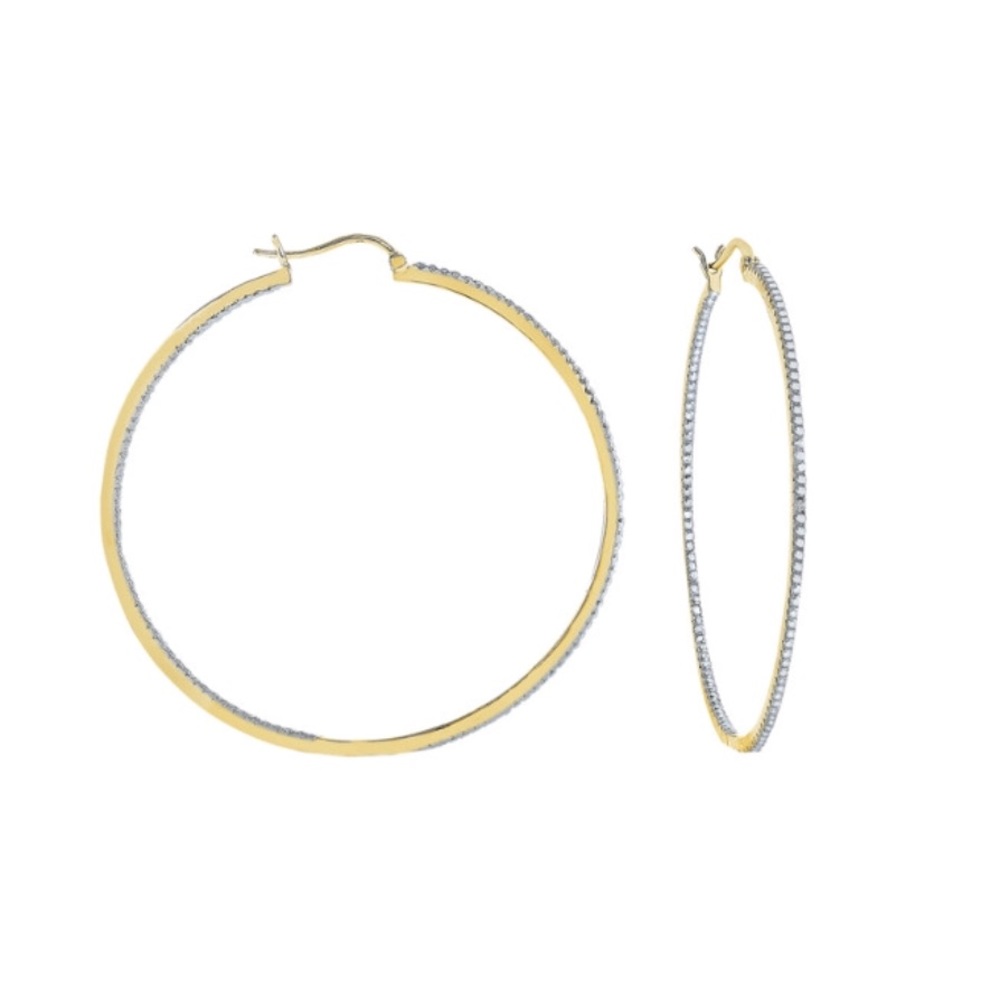 X S O L D X  GENEVIVE 14K Gold Hoop Earrings
